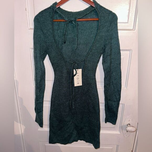 NWTs Atoir Mohair Blend Mock Mini Dress w/ Double Tie Back Size 2 - Picture 3 of 7